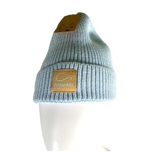 Atlantis Headwear Sustainable Beanie 100% Recycled Poly Chunky Knit Cuff BLUE